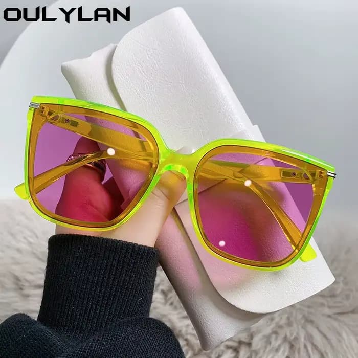 Oulylan Classis Vintage carré lunettes de soleil femmes surdimensionné