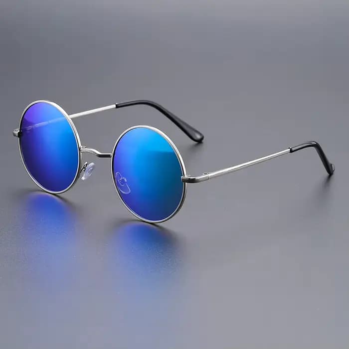 Lunettes de soleil rétro à monture ronde pour la mode ; idéales pour les fêtes
