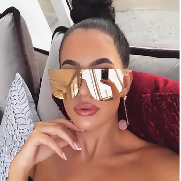 Lunettes de soleil miroir argentées pour hommes