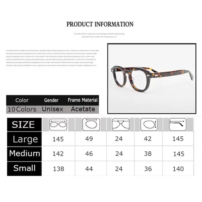 Lunettes de style Johnny Depp pour hommes