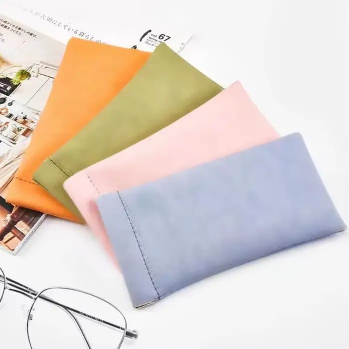 Sac de rangement pour lunettes en cuir PU souple