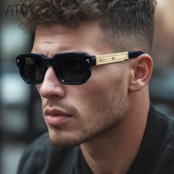 Lunettes de soleil polarisées carrées pour hommes 2026 – Marque de luxe