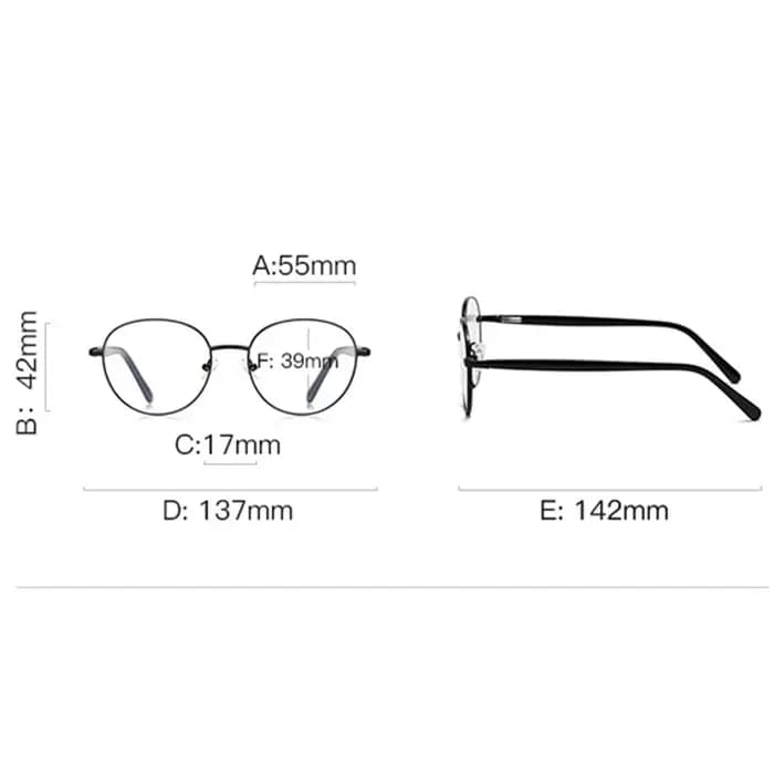 Monture de lunettes ronde en métal tendance pour femmes
