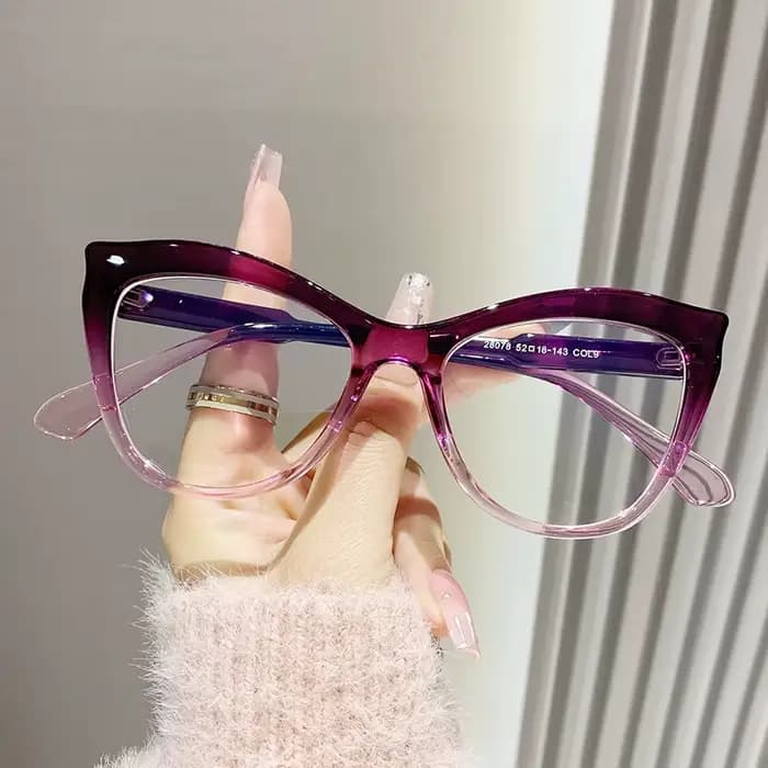 Nouveau œil de chat femmes lunettes cadre Anti lumière bleue