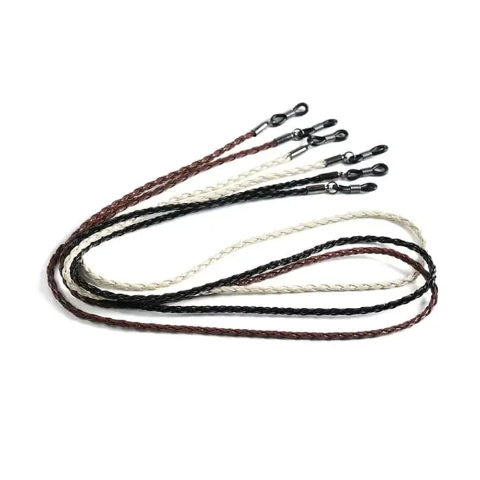 Cordon à lunettes 3 pièces en PU tressé à la main