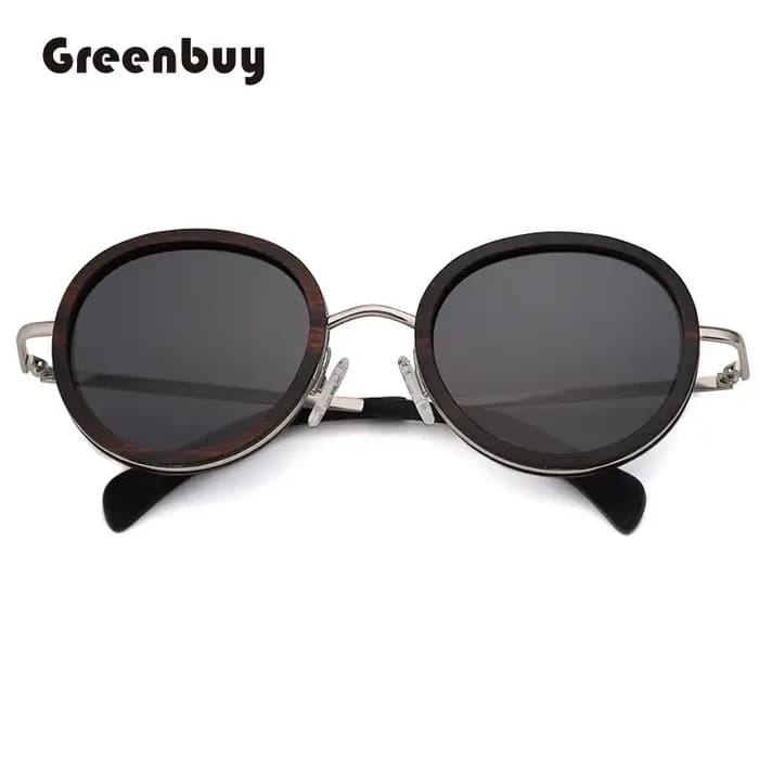 Lunettes de soleil à couche Sandwich en bois d'ébène
