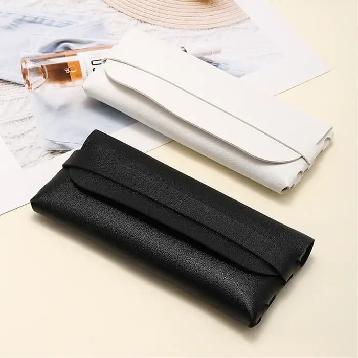 Étuis à lunettes en cuir souple et élégant noir et blanc – Sacs de protection
