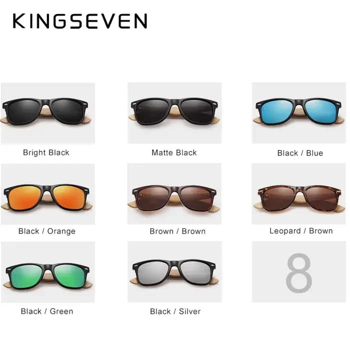 Lunettes de soleil en bambou hommes et femmes tout en KINGSEVEN DESIGN