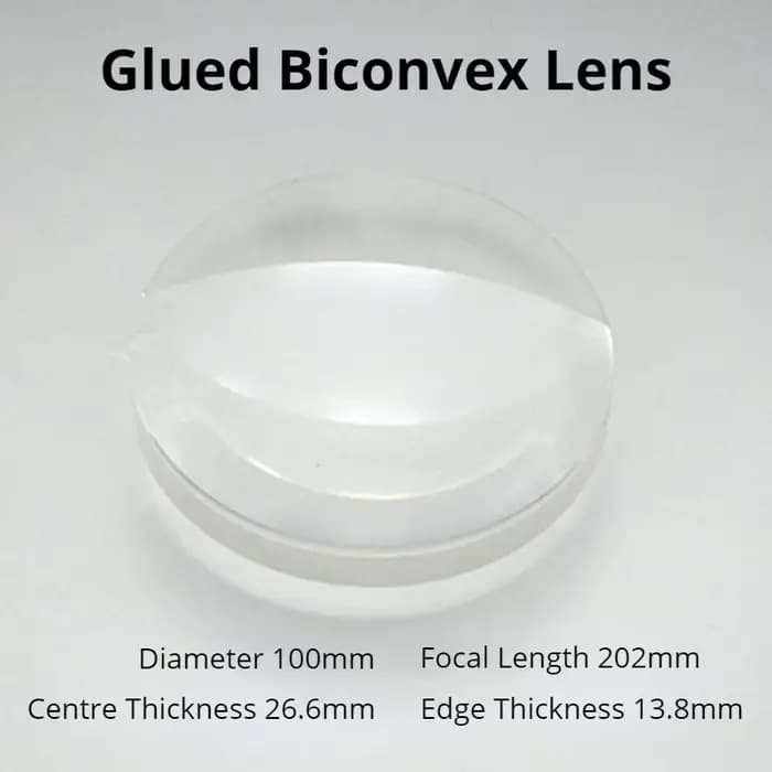 Diamètre 100mm Focal 202mm verre optique achromatique Double lentille convexe bricolage télescope astronomique lentille d'objectif biconvexe