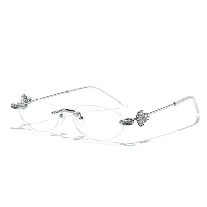 MOMOJA femmes luxe petites lunettes ovales cadre sans monture