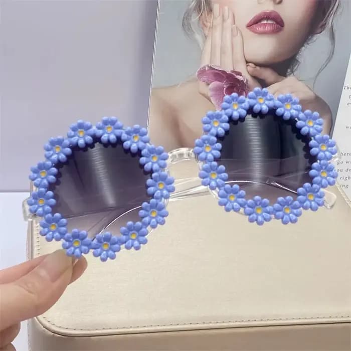 AndrSunglasses-Lunettes de soleil fleur rondes pour femmes