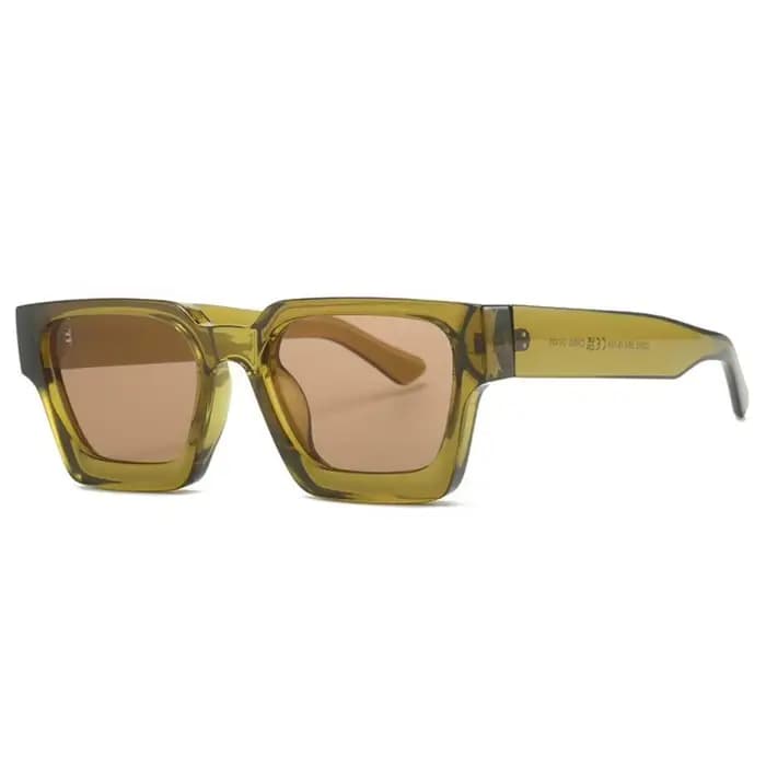Lunettes de soleil carrées rétro Orange pour femmes et hommes