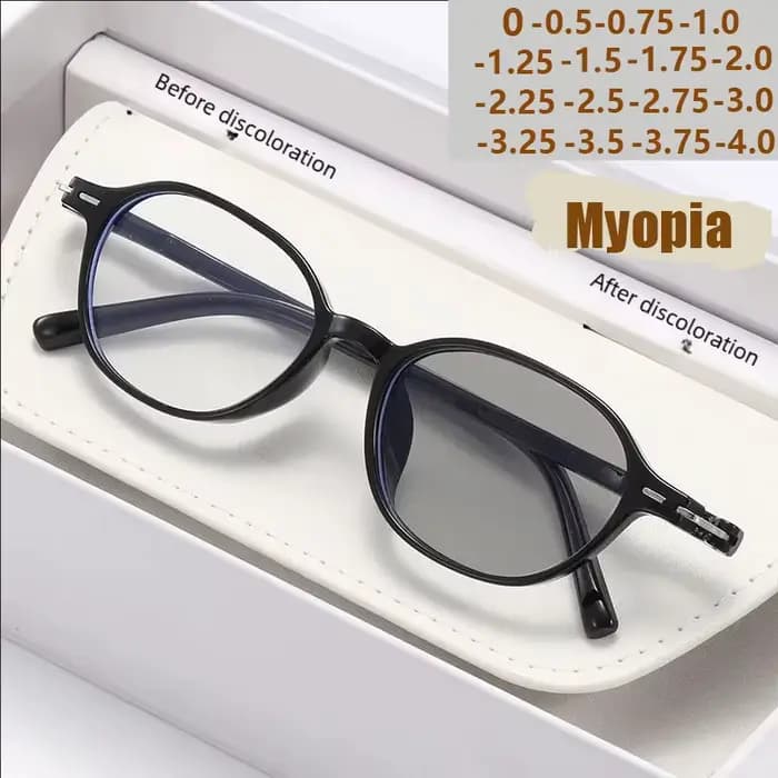 Nouvelles lunettes ovales rétro à couleur changeante