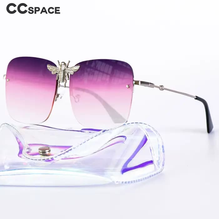 Lunettes de soleil carrées en métal pour hommes et femmes
