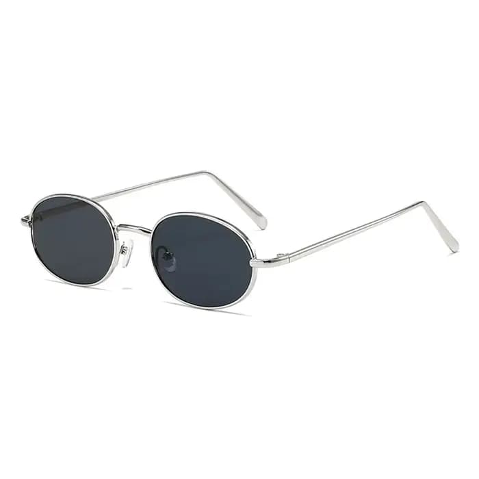 Lunettes de soleil ovales classiques en métal pour hommes