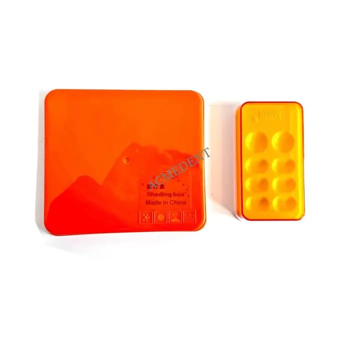 Bloc de lunettes dentaires Orange, lumières bleues UV LED, Assistant de lunettes, plaque à main, durcissement de la lumière, boîte de protection d'ombrage