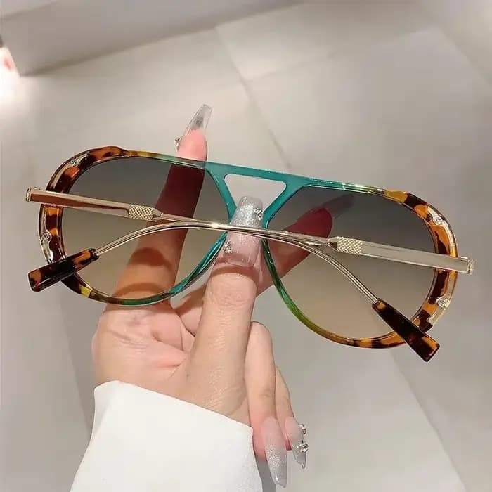 Lunettes De Soleil pilote Vintage à grande monture pour femmes et hommes