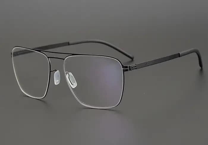 Lunettes optiques de pilote à double faisceau faites à la main pour hommes et femmes, cadre de lunettes de marque Berlin, acier inoxydable fin, contrevenants