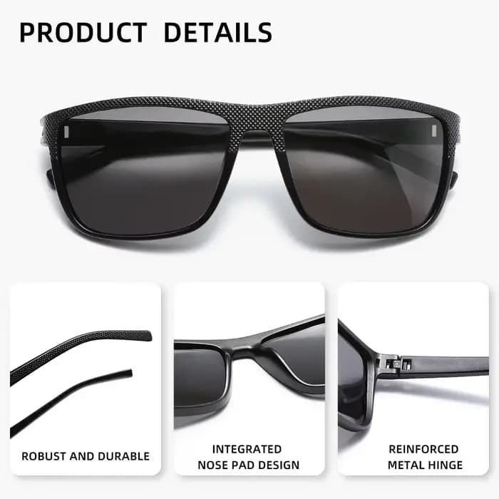 Lunettes de soleil carrées pour hommes et femmes
