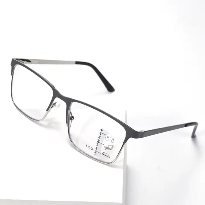 Lunettes de lecture progressives à monture grise pour hommes