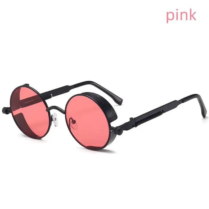 Lunettes de soleil rondes Steampunk pour hommes et femmes