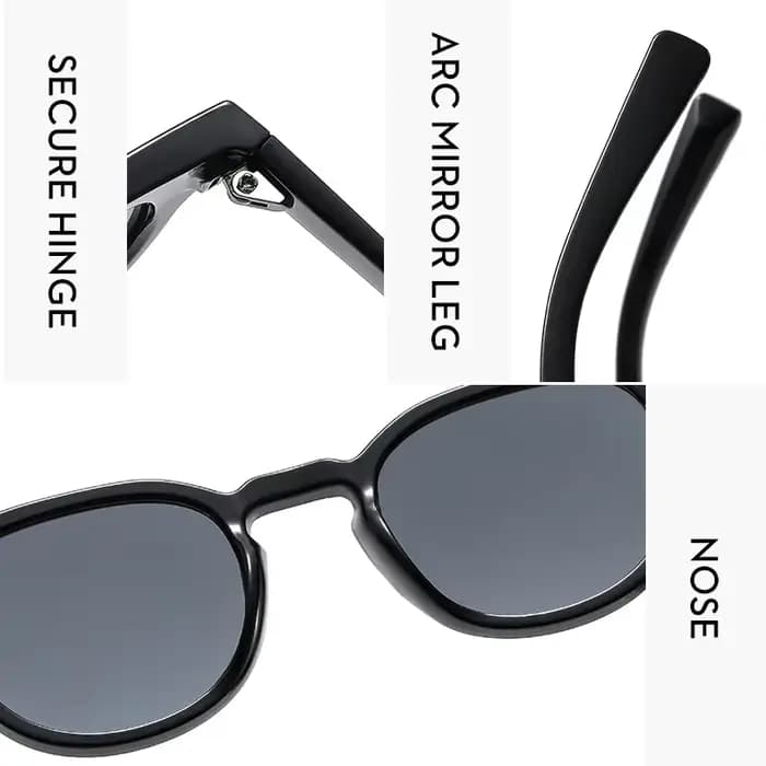 Lunettes de soleil rondes en écaille de tortue vintage pour femmes et hommes