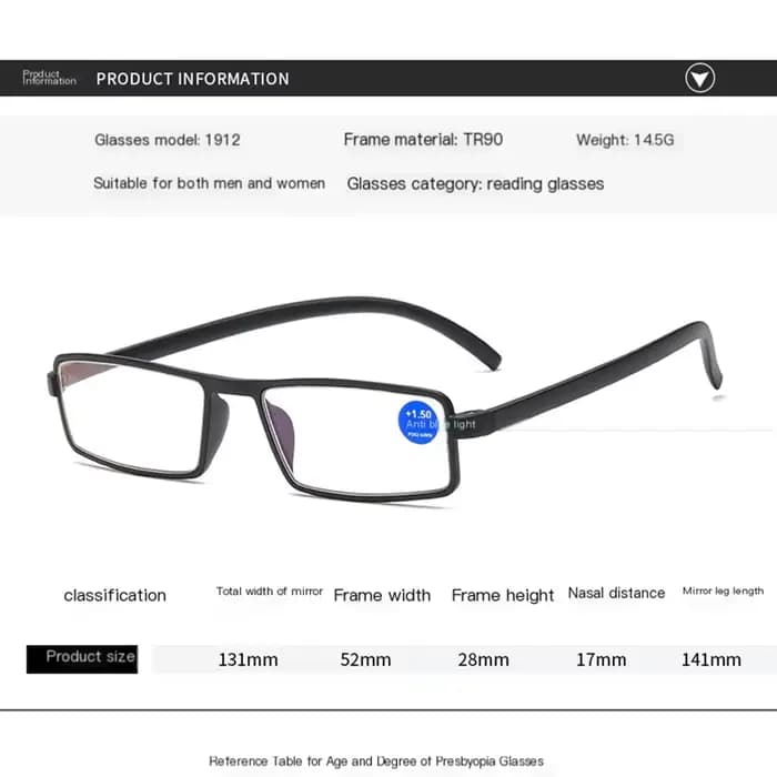 Nouvelles lunettes de lecture Anti-lumière bleue avec Design à la mode et minimaliste