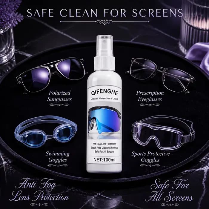 Spray de Soin Léger pour Lunettes 3.38oz Anti-Buée Effet Cristal