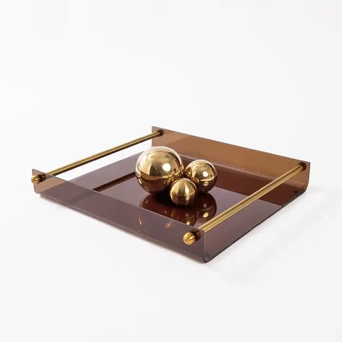 Plateau carré en verre transparent pour fruits, récipient de rangement de bureau, plat à fruits, compotier transparent, accessoires de décoration pour la maison