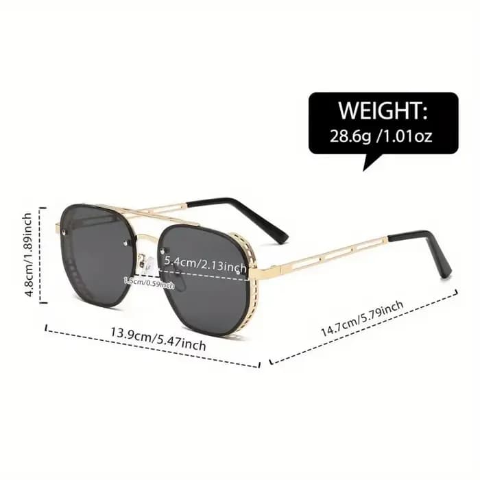 Lunettes de soleil classiques et tendance à double barre en métal