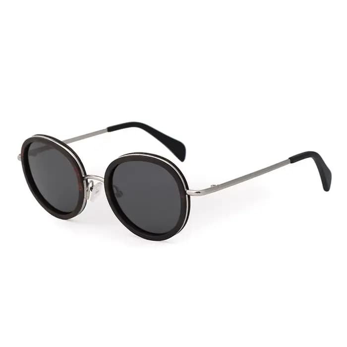 Lunettes de soleil à couche Sandwich en bois d'ébène