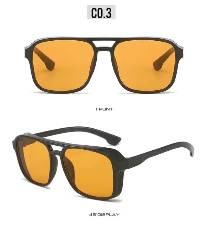 1 paire de lunettes de soleil classiques style steampunk pour hommes et femmes