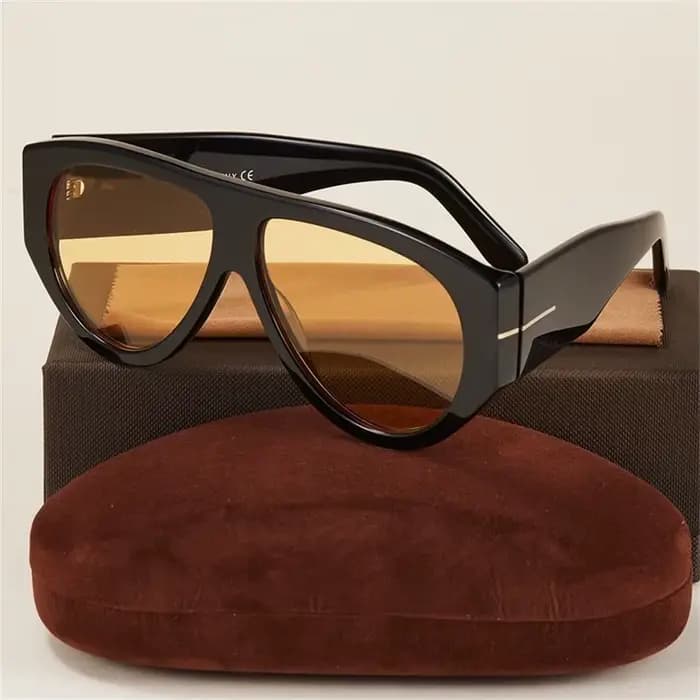 Lunettes de soleil classiques à grande monture en fibre d'acétate
