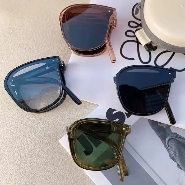 Lunettes de soleil pliables à monture carrée pour hommes et femmes