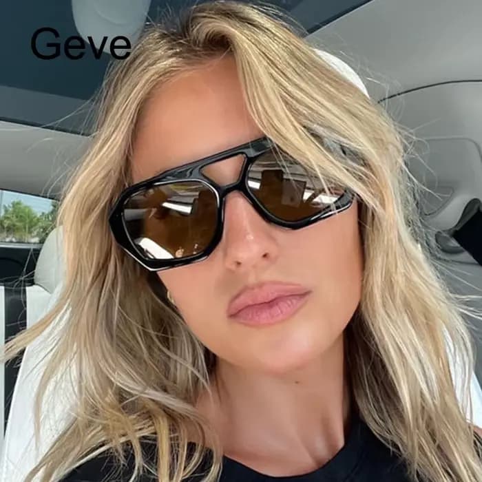 Léopard bleu carré lunettes De soleil femmes rétro Double pont marque De luxe