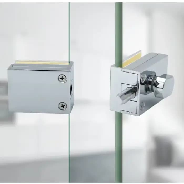 Serrure de porte simple en alliage de zinc, loquet de sol en verre, 2,2 de verrouillage pour la maison, les toilettes, le magasin, pas de poinçonnage, quincaillerie