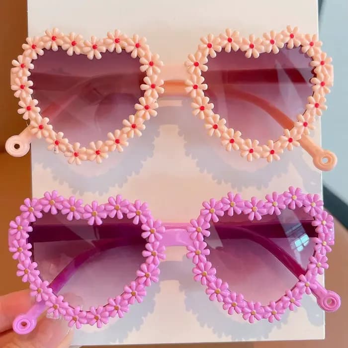 2/3/4 pièces mignon nouvelle fleur coeur mode lunettes pour cadeau de saint valentin