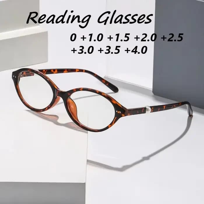 Lunettes de lecture ovales élégantes avec décor en perles