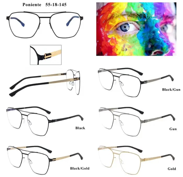 Lunettes optiques en acier inoxydable pour hommes et femmes