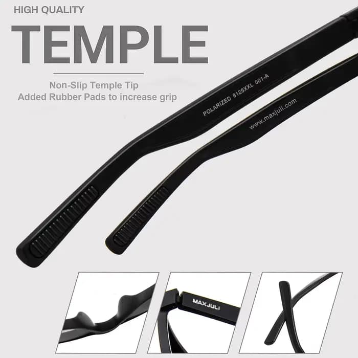 Prévention Jcorde I-Lunettes de soleil polarisées extra grandes pour hommes et femmes, avec grandes têtes, protection UV 400, 8125