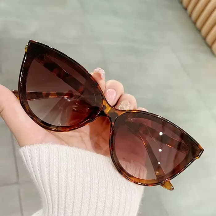 Lunettes de randonnée Anti-lumière œil de chat à grande monture pour femmes