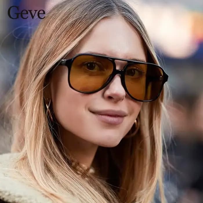 Lunettes de soleil populaires jaunes style pilote pour femme 2026