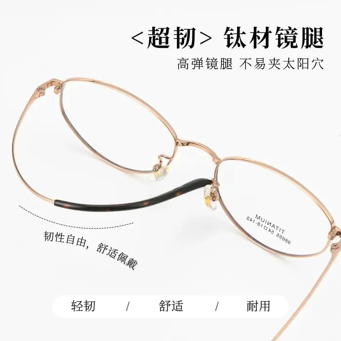 Monture de lunettes optiques ovales tendance pour femmes en titane