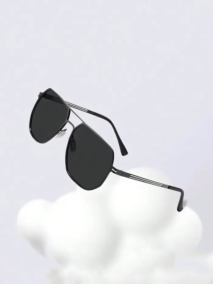 Lunettes de soleil métalliques surdimensionnées pour hommes