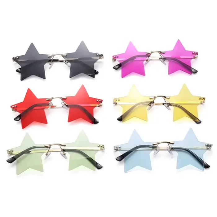 Lunettes de soleil carillon en forme d'étoile sans monture