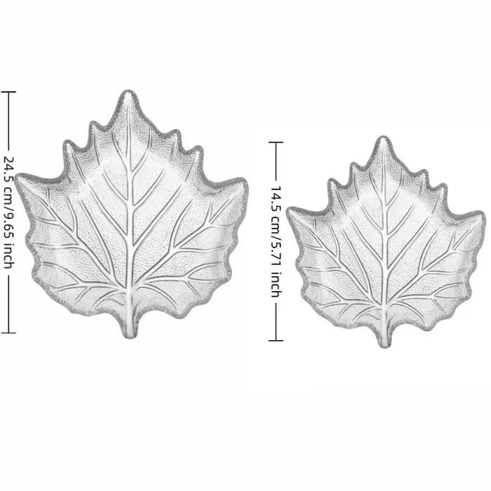 Plat à dessert en verre à motif de feuilles surélevées, forme de feuilles, style européen, assiette à fruits, plateaux décoratifs pour fruits secs, utilisation en cuisine
