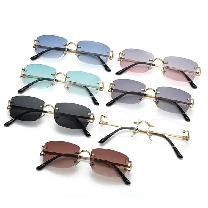 Kachawoo – lunettes de soleil carrées sans monture pour hommes