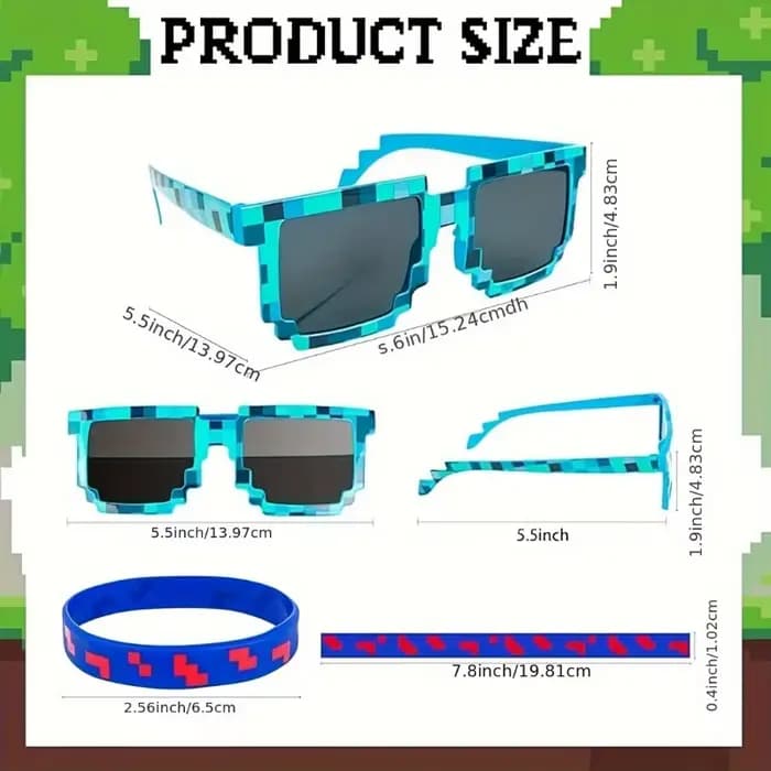 Lunettes de soleil Pixel rétro pour adultes