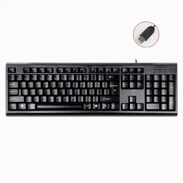 Q9 Clavier Unique USB Bouche Carrée Bureau D'affaires Maison PS2 Trou Rond Filaire Ordinateur De Bureau