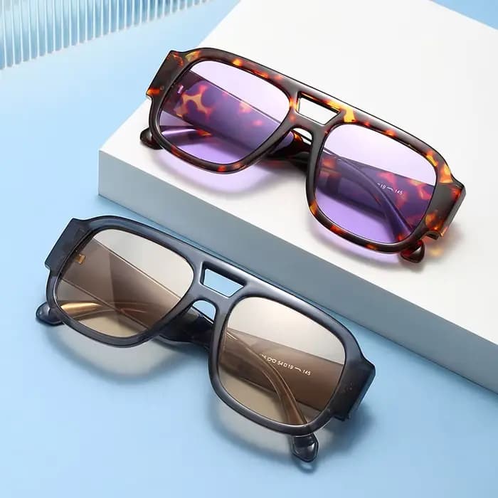 Lunettes de protection 1/4 ensembles rétro grand cadre Double ponts